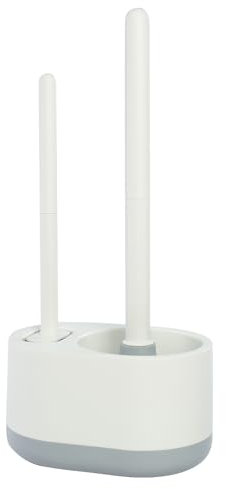 ADNIKIA Silicone Toilet Brush Plunger Set, 2 in 1Toilet Bowl Brush and Holder Plunger Set, Plunger Toilet Brush Combo, Bathroom Toilet Brush, Toilet Brush Set, Toilet Scrubber and Plunger Set