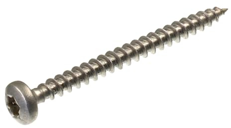 SECCARO Lot de 250 vis à bois à tête bombée 3 x 30 mm en acier inoxydable V2A VA A2 avec filetage complet, TX/six pans creux