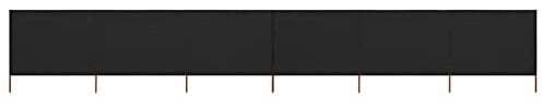 ARKEM 6-teiliges Windschutzgewebe 800 x 120 cm Schwarz Raumteiler Trennwand Windschutz Balkon