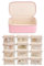 Vlando Travel Jewellery Case,PU Leather Jewellery Organiser with 12 Velvet Jewellery Pouch, Jewellery Box for Necklace,Ring, Gifts for Women, Strawberry Pink-L