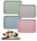 wocpvm 4 Vassoi Servizio Rettangolari Plastica Mini Vassoio Plastica Vassoi Rettangolari Riutilizzabili 24,5 x 17,5 cm per tè, cibo, snack, cucina, caffetteria, panetteria (4 Colori)