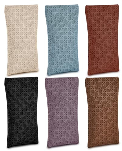 Suuwwn Brillenetui, 6 Stück Brillenetui Weich Mikrofiber Brillentasche Tragbar Sonnenbrillen Beutel Brillen Etui mit Schnappverschluss Weiche Sonnenbrillentasche für Damen und Herren