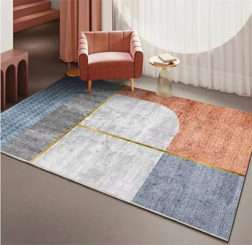 RUGMRZ Tepiche Für Kinderzimmer Teppich Babyzimmer grau-blau minimalistisches Design Schlafzimmerteppich Sofateppich waschbar 60X90CM