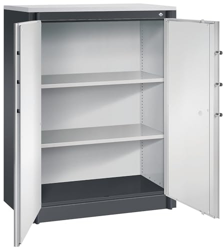 C+P | Feuerschutzschrank Certos | gemäß DIN 4102 | HxBxT 1226 x 926 x 500 mm | Korpus schwarzgrau/Tür lichtgrau