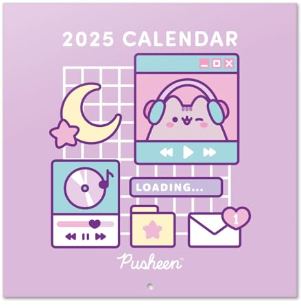 Kalender 2025 Wandkalender 2025 Grupo Erik Pusheen Kalender 2025 Familienplaner 2025 30 x 30 cm Familienkalender 2025 + Letzten 4 Monate 2023 auf einer Seite - Kawaii Stuff