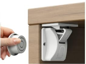 Moonybaby seguridad cajones bebe, Cerraduras de armario magnéticas a prueba de seguridad para niños y bebés, cierres seguridad bebe para Cajones y Armarios (10 cerraduras de seguridad, 2 llaves)