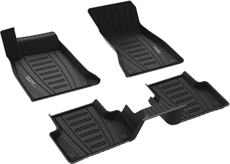 3W Fußmatten für Audi A4 B9 8W Sedan 2016-2025, TPE Allwetter Maßgeschneiderte Gummimatten für Audi A4 1. und 2. Reihen Komplettset Auto Fussmatten Zubehör, Schwarz Antirutschmatten