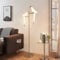 Stehlampe Wohnzimmer Moderne Gold Papier Kran Swing Vogel LED Stehlampe,3000K Warme Acryl Lampenschirm Metall Basis Stehlampen FüR Wohnzimmer Schlafzimmer BüRo Studie Lesen, 2 Kopf