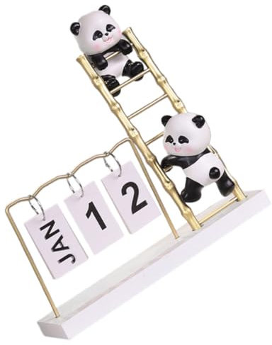 PRETYZOOM Ewiger Flip Schreibtischkalender Mit Panda Deko Kompakter Stehender Tischkalender Praktisches Büroaccessoire Platzsparend Für Büro Zuhause Schule Und Hotel