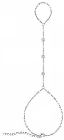 TOFBS Bracciale per Donna 18K Acciaio Inossidabile Braccialetti Vintage Stratificato Perla Dito Anello Bracciale Ipoallergenici Regolabili Personalizzato Regalo(SET C)