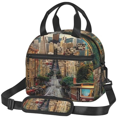 BNVSADC San Francisco isolierte Lunchbox-Tasche, Tragetasche für Erwachsene, Damen, Herren, tragbar, wiederverwendbar, Kühltasche für Arbeit, Schule, Picknick, Strand, Reisen