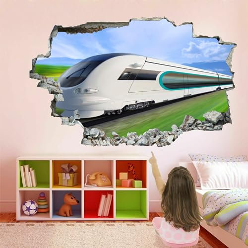 3D-Emu Art Wandaufkleber, blauer Himmel und weiße Wolken, abnehmbar, rissige Bordüre, Dekoration für Jungen und Mädchen, Schlafzimmer, Kinderzimmer, 76,2 x 50,8 cm (B x H)