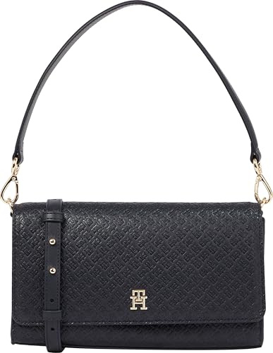 Tommy Hilfiger Monogramm-Umhängetasche mit abnehmbarem Crossbody-Gurt, Space Blue, Einheitsgröße