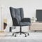 Myheimly Relaxsessel mit Rollen Höhenverstellbar Drehbar Fernsehsessel Polstersessel Polsterstuhl Relaxstuhl Sessel Ohrensessel Wohnzimmer Samt Relaxsessel Dunkelgrau