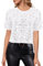 Segreto Damen Glitzer Pailletten Tops Short Sleeved Rundhals Locker Oberteil Glänzende Party Bluse T-Shirts Festliches Outfit, Weiß Mesh Pailletten/XL
