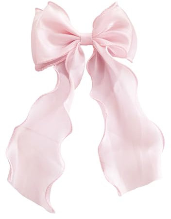 Kabwea Grande pince à cheveux soyeuse avec nœud pour femmes et filles, nœuds élégants pour cheveux épais ou fins, léger et confortable