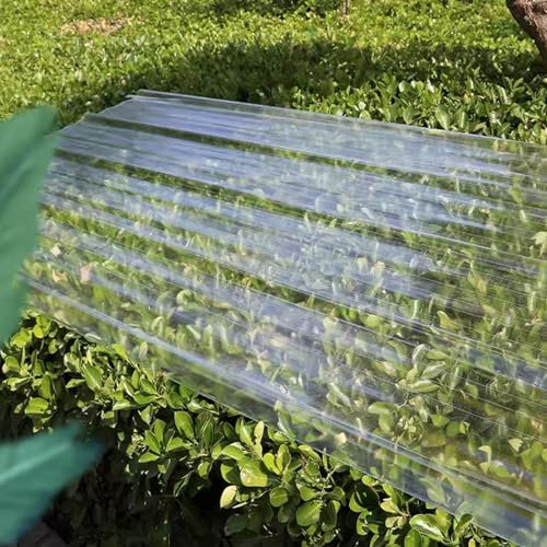 Lot de 18 feuilles de toiture ondulées transparentes avec protection UV pour mur et toiture, panneaux solides en fibre de verre de 1,2 mm, panneaux d'isolation thermique (0,9 x 0,9 m, 18 pièces)