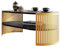 Mirjan24 Couchtisch mit Ablage Fahugin I, Ovale Form, Beine aus Metall, Kaffeetisch, Wohnzimmertische, Beistelltisch, Sofatisch, Teetisch (Black Pietra Grigia, Gold)