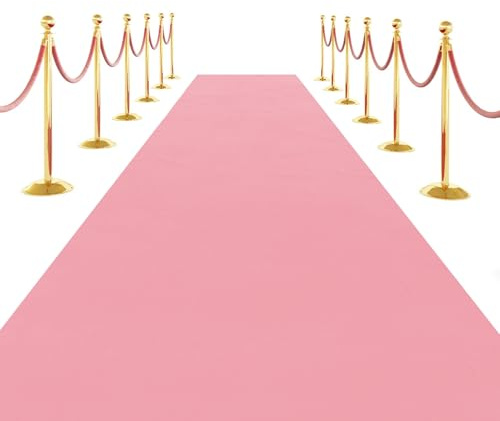 SK Studio Rosa Teppich Läufer Eventteppich Hochzeitsteppich VIP Event Teppich Rutschfester Red Carpet Empfangsteppich, 1 x 3 m