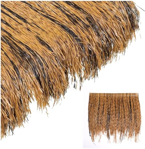 MFLCBK Techo de Paja Artificial a Prova di Fuoco Paja Falsa Decorativa PE ad Alta Densità para Tiki Bar Cabaña Gazebo Jardín Sombrilla Terrazas Decoración de Fiesta(Size:5pcs,Color:Brown)