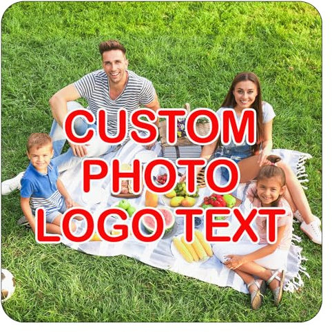 Personalised Mouse Mat, Custom Mouse Pad Add Your Photo Logo Text Gaming Mouse Pads for Work Office Home Events Gifts, 200x200x3 mm