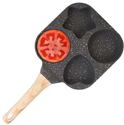 Spiegeleipfanne, mit 4 Tassen, perfekt zum Kochen von Eiern | Breakfast Skinet, Antihaft- zum Kochen von Zuhause, für Studentenwohnheime, Camping, Camping, Cook, Eier am