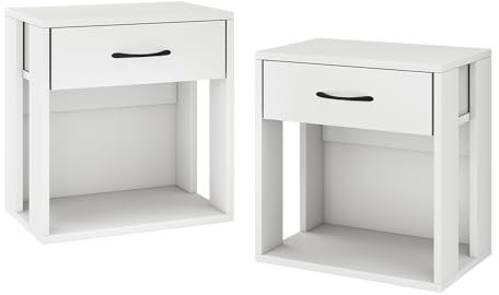 Vicco Nachttisch Virela, Weiß, 39 x 41 cm 2er Set