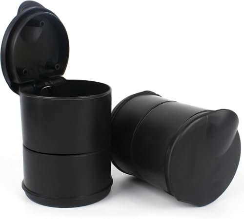 JINGMU 2 Stück Aschenbecher Auto für Seat Leon Sportstourer 4 (IV) KL I 2020-2024, Tragbarer Aschenbecher aus Feuerfestem Selbstlöschend Rauchfreien Stand Zylinder Cup Mülleimer mit Deckel