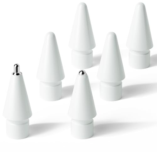 Hastraith Upgraded Replacement Tips for Apple Pencil 1/2/Pro/USB-C, Mix Metal Tips for Apple Pencil Compatible Nibs with all generation (6 Pack)