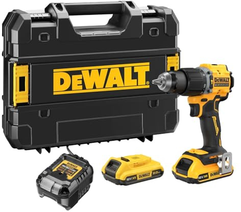 DEWALT DCD799D2T - Taladro Percutor sin escobillas XR 18V 13mm 74Nm con 2 baterías Li-Ion 2Ah y maletín TSTAK