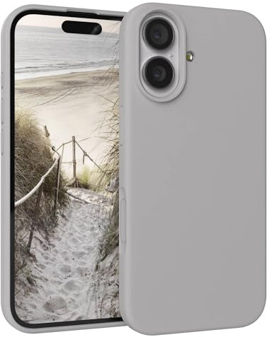 EAZY CASE Premium Silikon Hülle für iPhone 17 - Handyhülle, Stoßfest, Schutzhülle mit Kameraschutz, Kratzfester weicher Mikrofaser-Innenfutter, Slim Liquid Silikon Cover Case Bumper - Hellgrau Grau