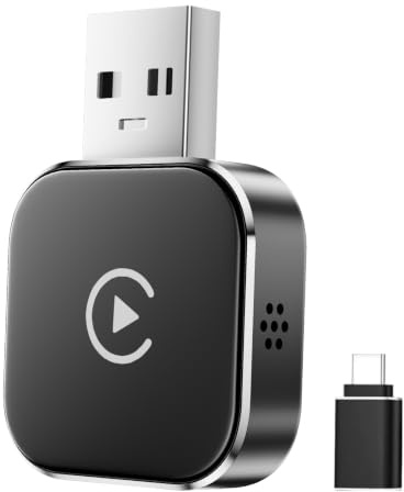 2026 Wireless Android Auto & Carplay Adapter UK 2 in 1, 5.0 Bluetooth with 2.4+5.0GHz WiFi, Android Auto Adapter Supports USB and Type-C, Plug and Play, Compatible with IOS10+, Android 10+, Glass