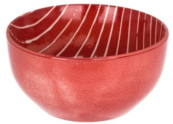 KASANOVA Ciotola rosso righe bianco porcellana Mix e Match