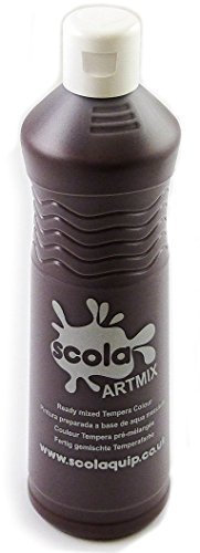 scola Artmix Water Based 600ml Ready Mixed Craft School Childrens Poster Paint Burnt Umber