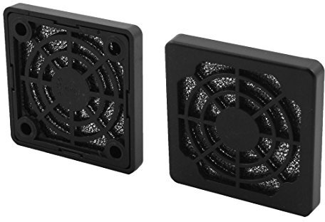 sourcing map Black Fan Dust Filter 5.2 Inch Plastic Fan Dust Mesh Cover Grills for 50mm PC Case Fan 2-Pack