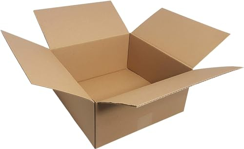 verpacking Faltkartons 295 x 295 x 140 mm Braun (Außenmaß 300 x 300 x 150 mm) KK 36 1-wellig Versandkarton für Waren DHL Päckchen M DPD S GLS S Kartons (100 Stück)