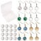 SUNNYCLUE 1 Box 120Stück 2farbe 12mm DIY 20Paare Glaskuppel Cabochon Ohrringe Selbst Machen Starter Kits Foto lünette Rohlinge Schmuckzubehör Kit zur Schmuckherstellung Frauen Fassungen für Cabochon