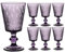 Wine Glass Set of 6 - Purple Dishwasher Safe 295ml Goblets Alfresco Dining Glassware