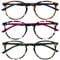 OPULIZE Met 3er-Pack Lesebrille Groß Runden Braun Lila Grün Herren Damen Federscharniere RRR60-256 +0,00