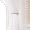 MIULEE Vorhänge mit Pompons-Hübsche Weiß Pompon Gardinen für Kinderzimmer Mädchen, Mädchenzimmer, Transparent Kindervorhänge mit Ösen, Schlafzimmer Vorhang mit Bommeln, 2X H 245 X B 140cm