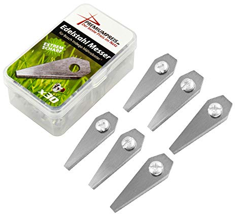 Premiumpreis® Ersatz Messer Klingen für Bosch Indego Mährobotor (1mm / 4,5g) inkl. Schrauben (30)