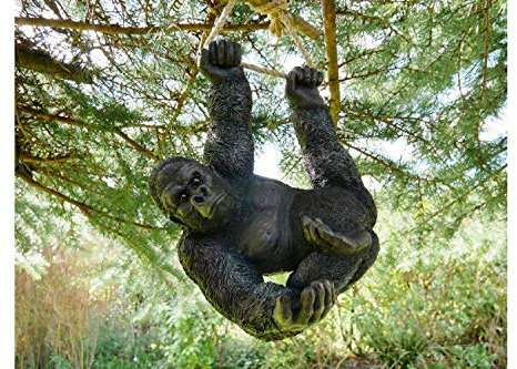 MAISONICA Large 66cm Climbing Gorilla Tree Hanging Garden Tree Ornament Statue Sculpture Decoration