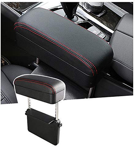 SHAOHAO accoudoir Voiture Universel Coussin d'accoudoir, Support de coude, Ajustable, Hauteur Confortable, coude Forearm Wrist Rest, Console Centrale réglable et Confortable (Ligne Rouge)