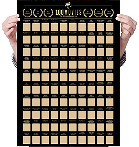 Yuanqu 100 Filme Rubbeln Poster – Film Rubbel Poster Fototapete Wanddekoration Movie Bucket Liste Filmliebhaber