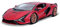 Bburago Lamborghini Sian FKP 37: Modellauto im Maßstab 1:18, Türen, Kofferraum und Motorhaube beweglich, lenkbar, 26 cm, rot (18-11046R), Farbig