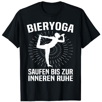 Bieryoga Biertrinker Bier Yoga Outfit Herren Saufen T-Shirt
