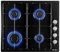 PremierTech PC604BEG Piano Cottura a Gas 4 Fuochi Nero Lucido 60cm da Incasso Accensione Elettrica Griglie Smaltate Bruciatore Rapido Ugelli Inclusi per Metano e GPL Manopole Laterali Piano Smaltato