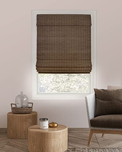 CHICOLOGY Blinds, Roman Home Bamboo Patio, Blinds & Shades, Window Shade, 32 W X 64 H, Moose (Blackout)