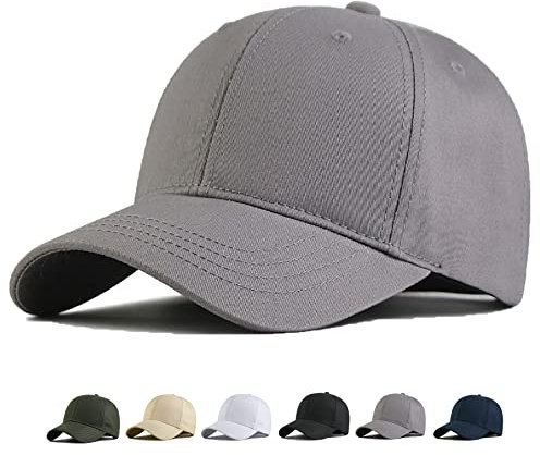MUNULA Übergroße Baseballkappe, XXL, großer Kopf, Hüte für Herren, großer Kopf, Hut, verstellbar, 59,9 cm - 68,1 cm, Grau, XXL/3XL