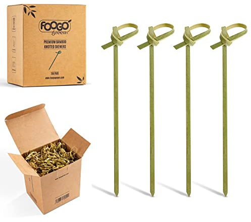 FOOGO Green 150 Palillos de Bambú Cóctel Nudo 10cm FSC Compostables Fiesta